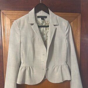 The Limited - Vintage Light Beige Peplum Blazer & Pants Suit (small)